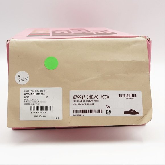 New in Blemished Box Women's The North Face x Gucci Beige & Orange Slides US 6 - Picture 4 of 16